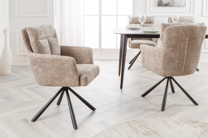 Set 2 scaune rotative BIG GEORGE 360° din material texturat grej [3]