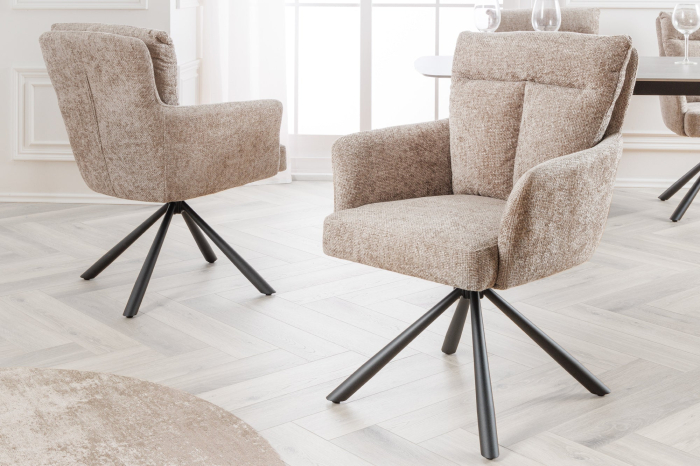 Set 2 scaune rotative BIG GEORGE 360° din material texturat grej [4]