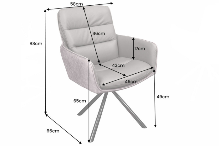 Set 2 scaune rotative BIG GEORGE 360° din microfibra si piele taupe [10]