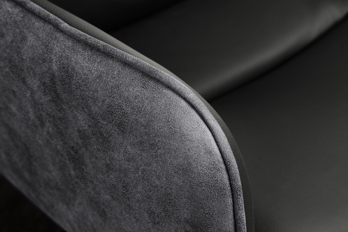 Set 2 scaune rotative BIG GEORGE 360° din piele si microfibra gri [7]