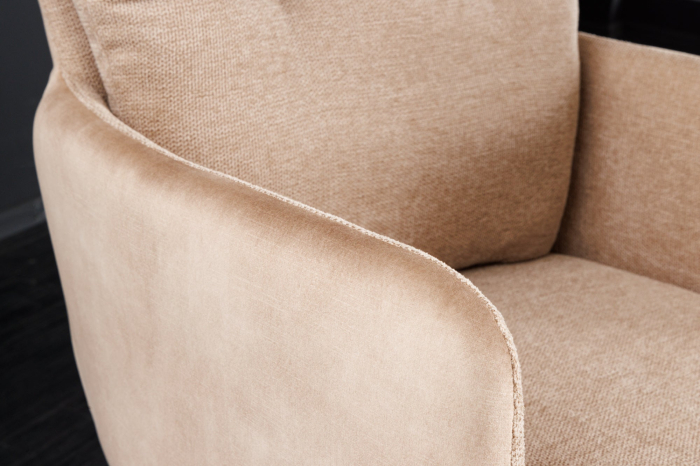 Set 2 scaune rotative BIG GEORGE din catifea sampanie [5]