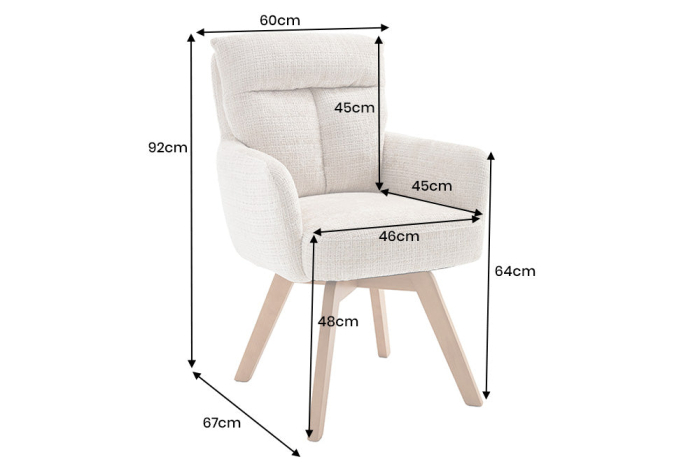 Set 2 scaune rotative BIG GEORGE din chenille sampanie [10]