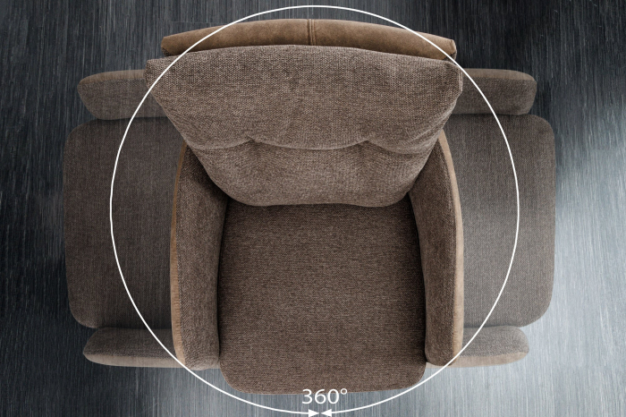 Set 2 scaune rotative BIG GEORGE din microfibra taupe [10]