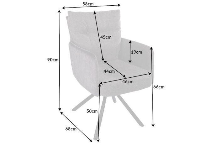 Set 2 scaune rotative BIG GEORGE din microfibra taupe [11]