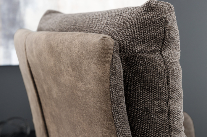 Set 2 scaune rotative BIG GEORGE din microfibra taupe [5]