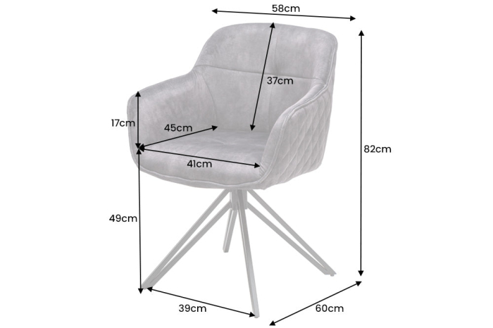 Set 2 scaune rotative EUPHORIA 180° din catifea turquoise [11]