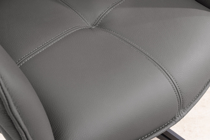 Set 2 scaune rotative EUPHORIA 180° din piele gri [7]