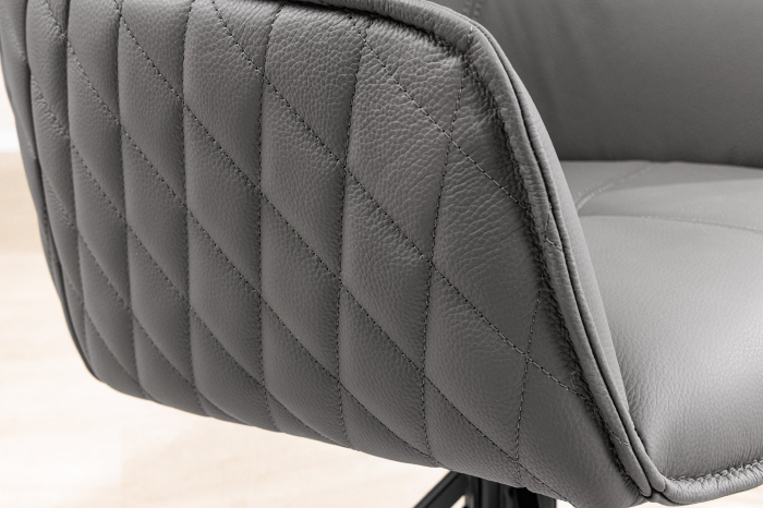 Set 2 scaune rotative EUPHORIA 180° din piele gri [8]