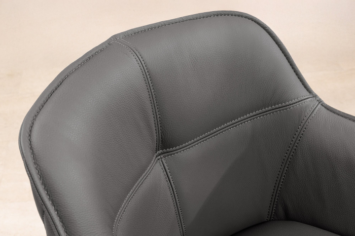 Set 2 scaune rotative EUPHORIA 180° din piele gri [6]