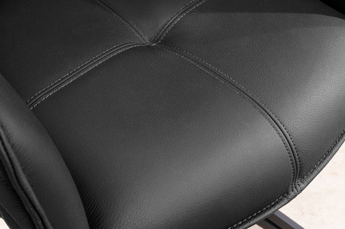 Set 2 scaune rotative EUPHORIA 180° din piele neagra [6]