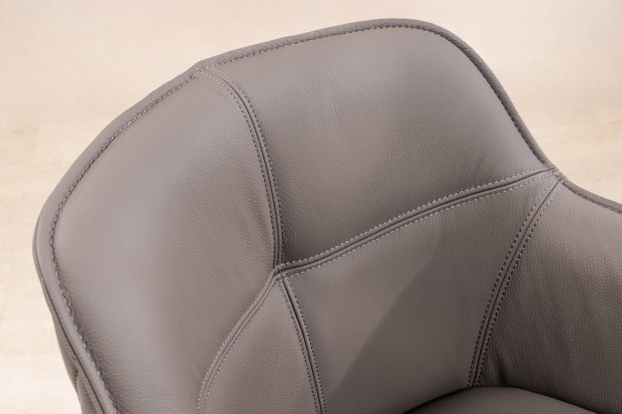 Set 2 scaune rotative EUPHORIA 180° din piele taupe [5]