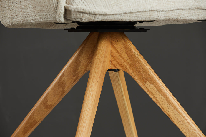 Set 2 scaune rotative LE GRAND 180° din chenille bej [5]