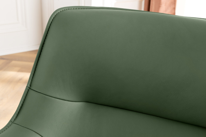 Set 2 scaune rotative LE GRAND 180° din material texturat si piele verde [4]