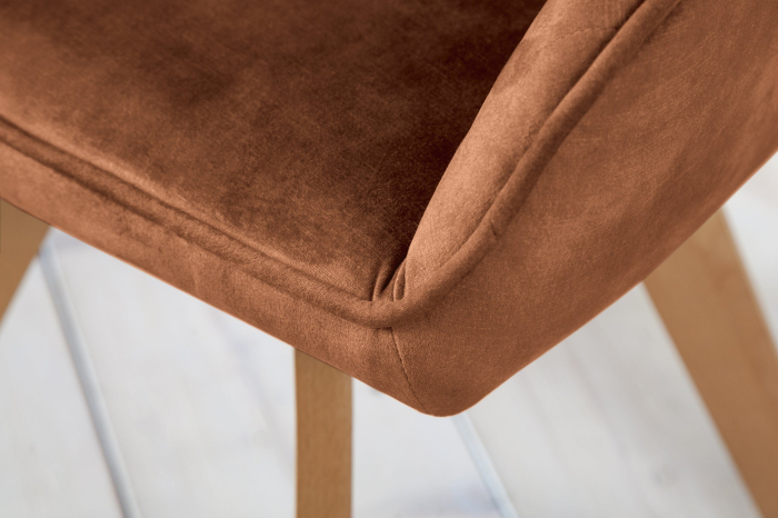 Set 2 scaune rotative LIVORNO 180° din catifea maro [6]