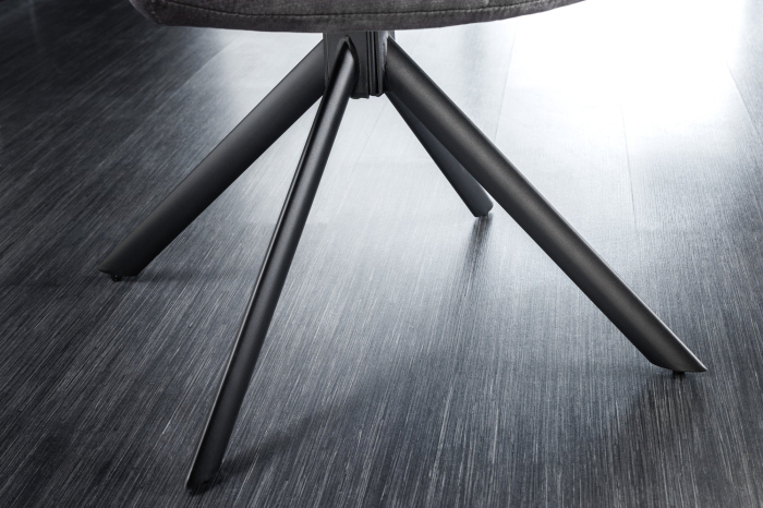 Set 2 scaune rotative PAPILLON 180° din catifea gri [7]