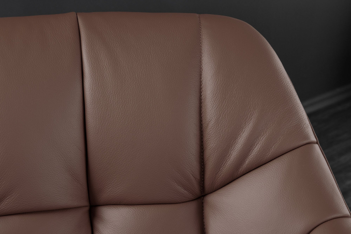 Set 2 scaune rotative PAPILLON 180° din piele maro [6]