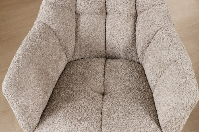 Set 2 scaune rotative PAPILLON 180° din tesatura boucle bej [8]