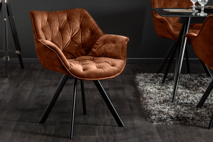 Set 2 scaune rotative THE DUTCH COMFORT din catifea maro [3]