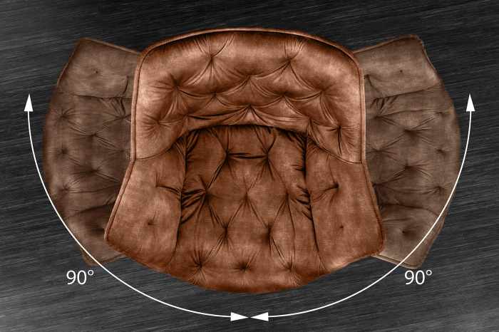 Set 2 scaune rotative THE DUTCH COMFORT din catifea maro [8]