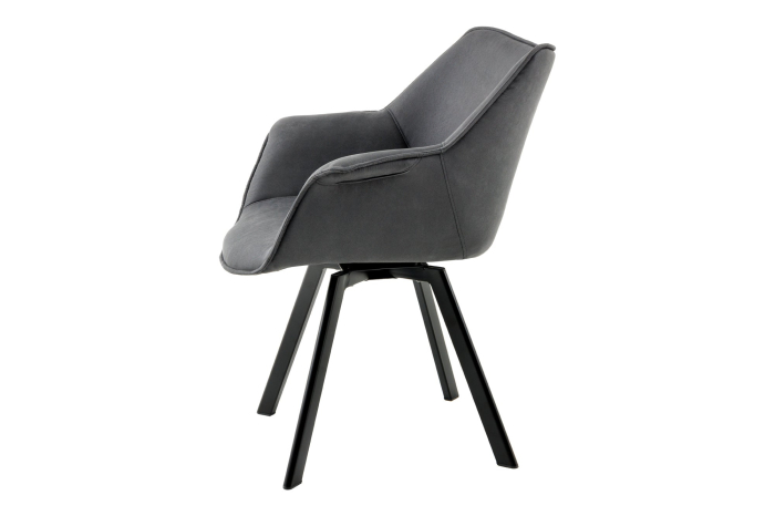 Set 2 scaune rotative THE DUTCH RETRO din microfibra gri [7]