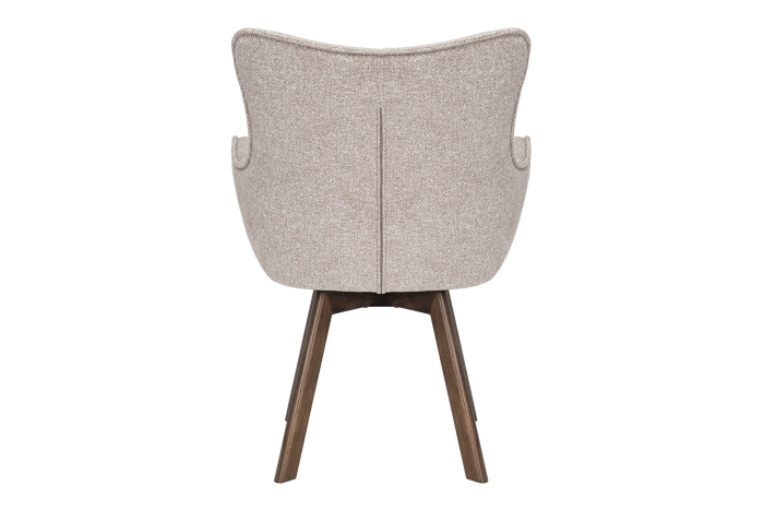 Set 2 scaune rotative THOR 360°  din material texturat bej si lemn de stejar [5]