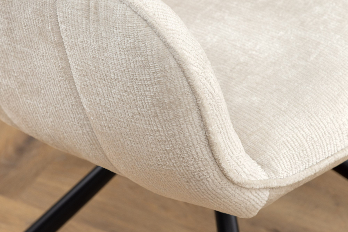 Set 2 scaune rotative UNIQUE 180° din chenille sampanie [8]