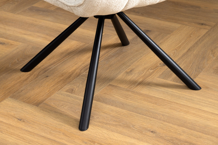 Set 2 scaune rotative UNIQUE 180° din chenille sampanie [9]