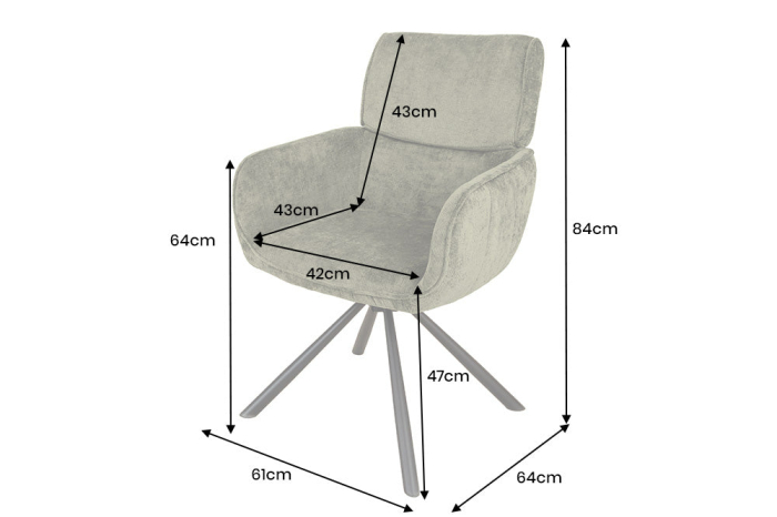 Set 2 scaune rotative UNIQUE 180° din chenille verde [10]
