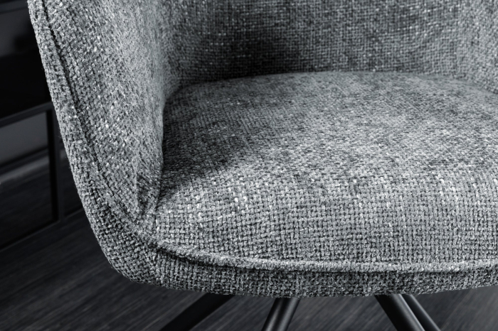 Set 2 scaune rotative VERONA din material texturat gri [5]