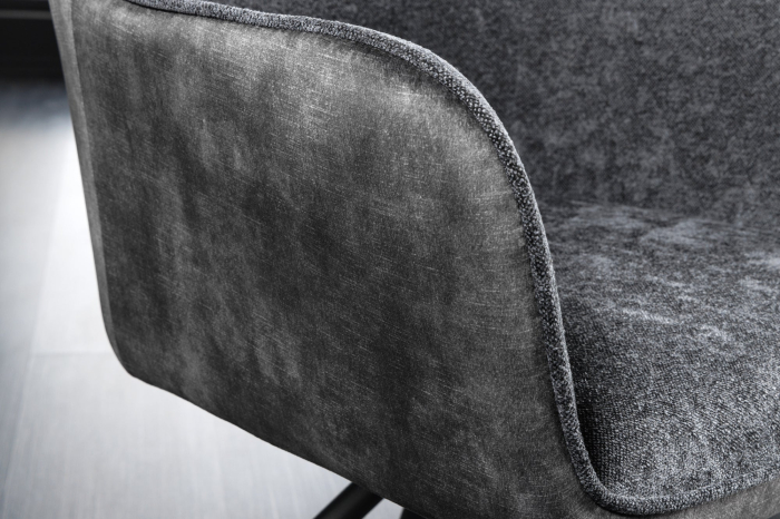 Set 2 scaune rotative VERONA din material texturat si catifea gri inchis [6]