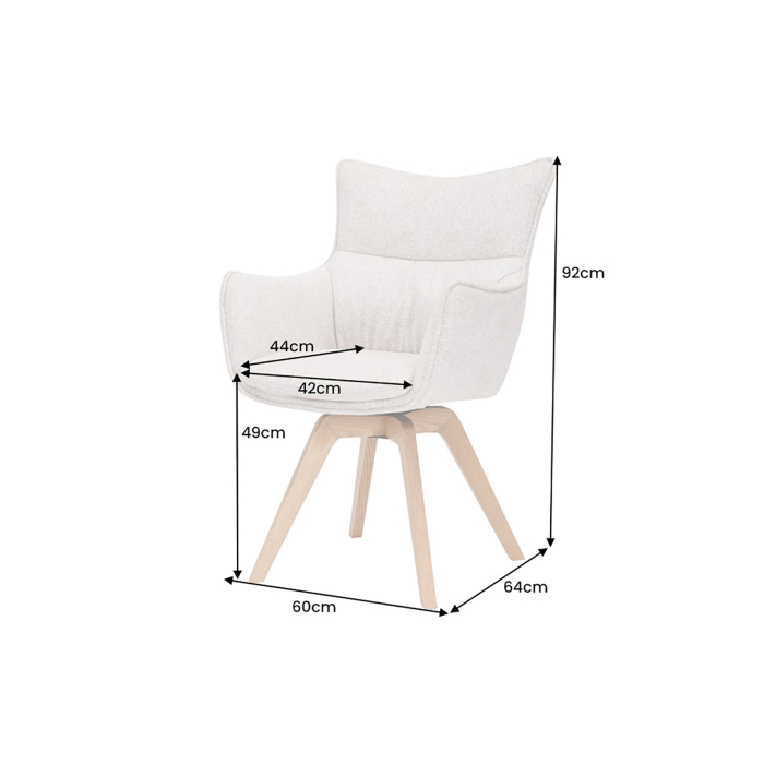 Set 2 scaune rotative VOGUE 360° din material texturat antracit si lemn de stejar [8]