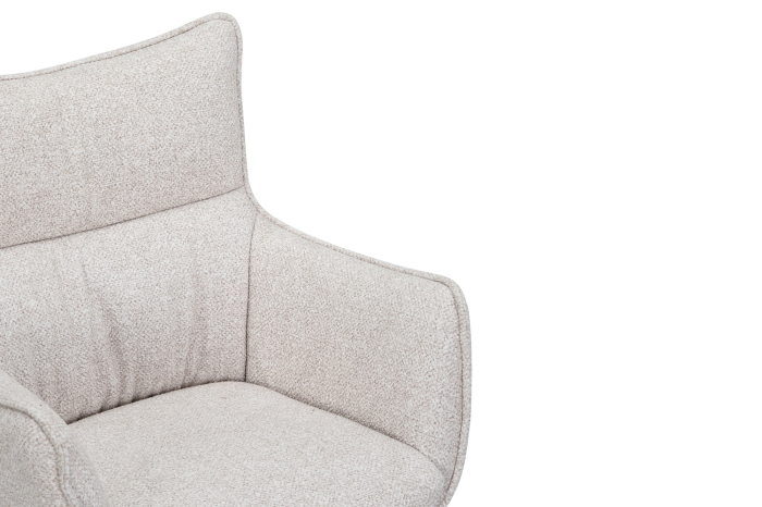 Set 2 scaune rotative VOGUE 360° din material texturat bej si lemn de stejar [8]