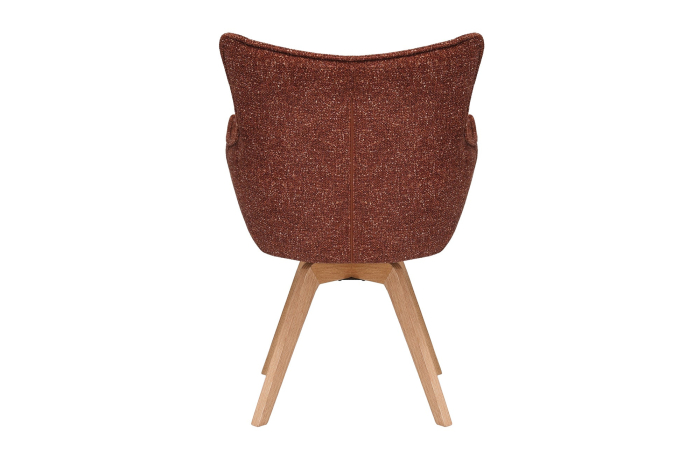 Set 2 scaune rotative VOGUE 360° din material texturat maro si lemn de stejar [6]