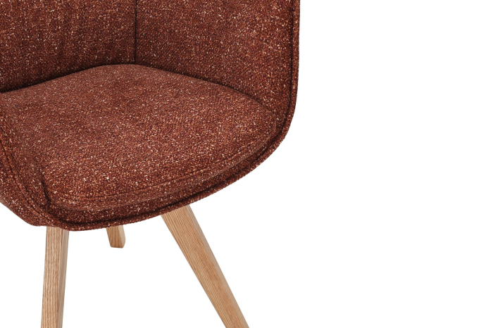 Set 2 scaune rotative VOGUE 360° din material texturat maro si lemn de stejar [10]