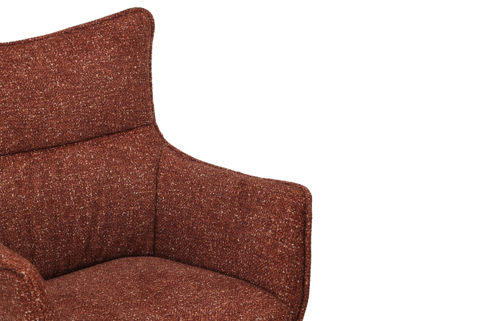 Set 2 scaune rotative VOGUE 360° din material texturat maro si lemn de stejar [8]