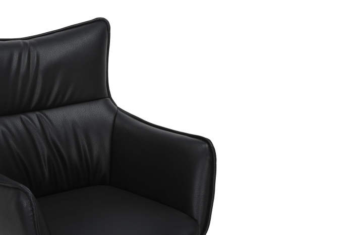 Set 2 scaune rotative VOGUE 360° din piele artificiala neagra si metal [8]