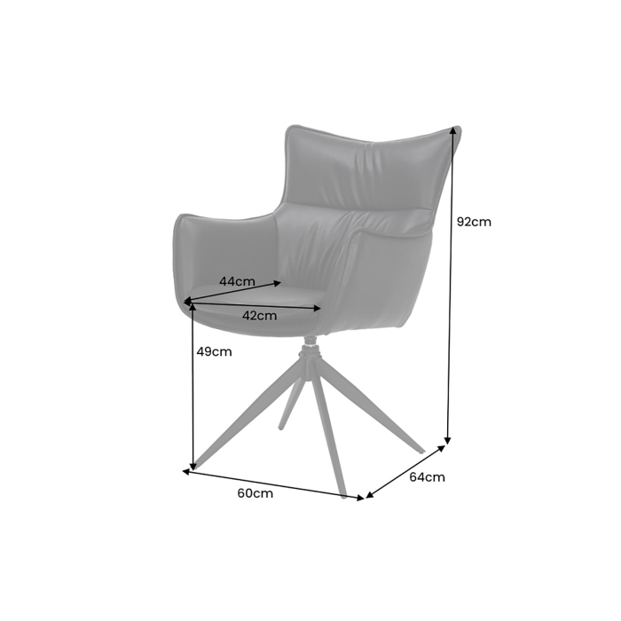 Set 2 scaune rotative VOGUE 360° din piele artificiala neagra si metal [11]