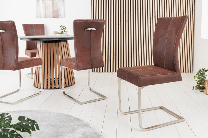 Set 2 scaune SAMSON din microfibra cafea [2]