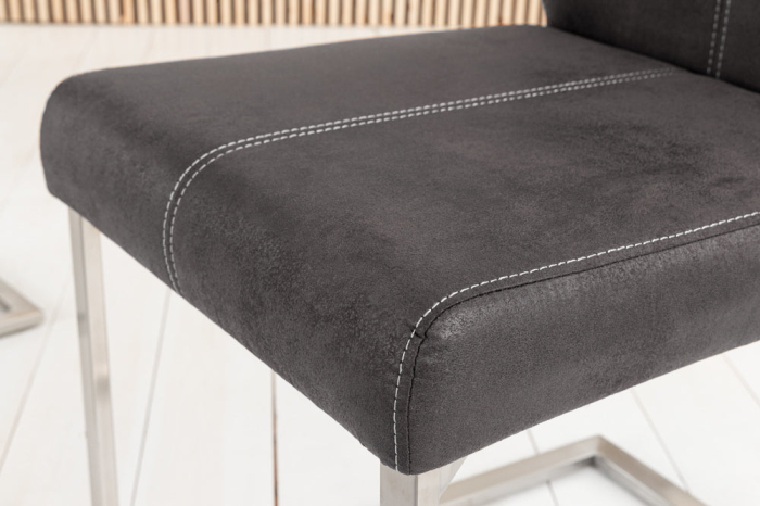 Set 2 scaune SAMSON din microfibra gri [6]