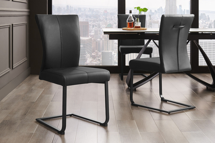 Set 2 scaune SAMSON din piele neagra [2]