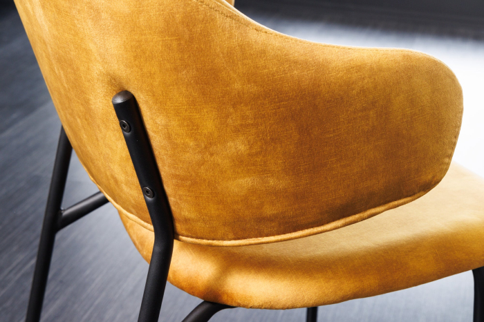Set 2 scaune TRACY din catifea galben mustar [4]