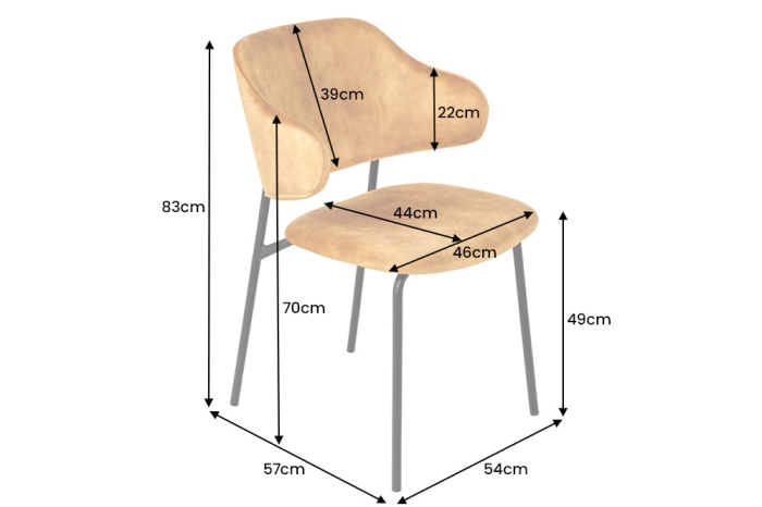Set 2 scaune TRACY din catifea galben mustar [7]