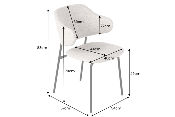 Set 2 scaune TRACY din tasatura boucle gri [7]