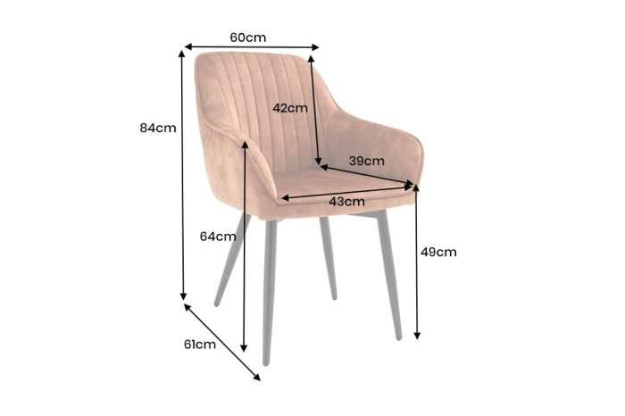 Set 2 scaune TURIN din catifea maro  [9]