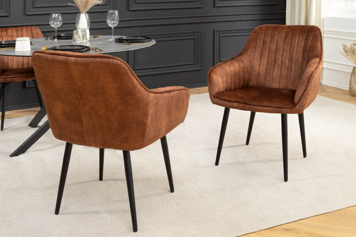 Set 2 scaune TURIN din catifea maro  [5]