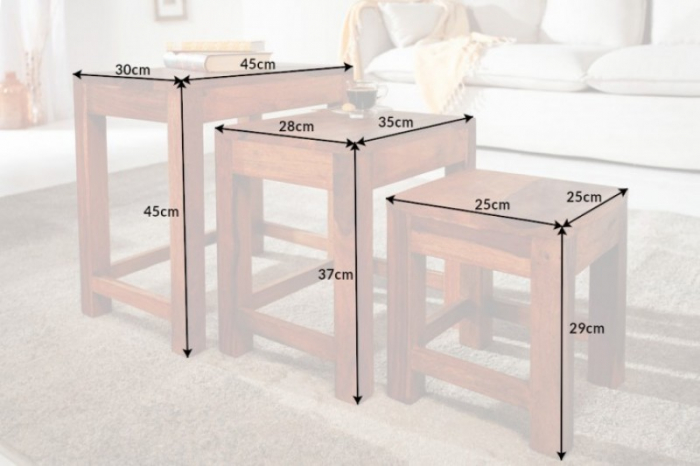 Set 3 măsuțe de cafea Monsoon din lemn masiv de palisandru [7]