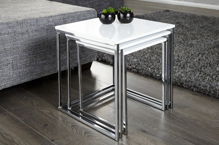 Set 3 masute New Elements cu blat din MDF si picioare din metal [3]