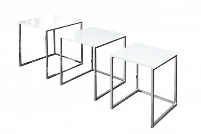 Set 3 masute New Elements cu blat din MDF si picioare din metal [6]
