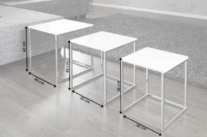 Set 3 masute New Elements cu blat din MDF si picioare din metal [7]