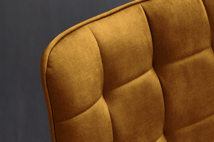 Set 4 scaun ROADSTAR din catifea galben [7]